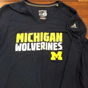 University of Michigan Adidas long sleeve shirt